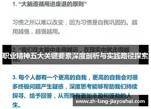 职业精神五大关键要素深度剖析与实践路径探索 职业精神五大关键要素深度剖析与实践路径探索